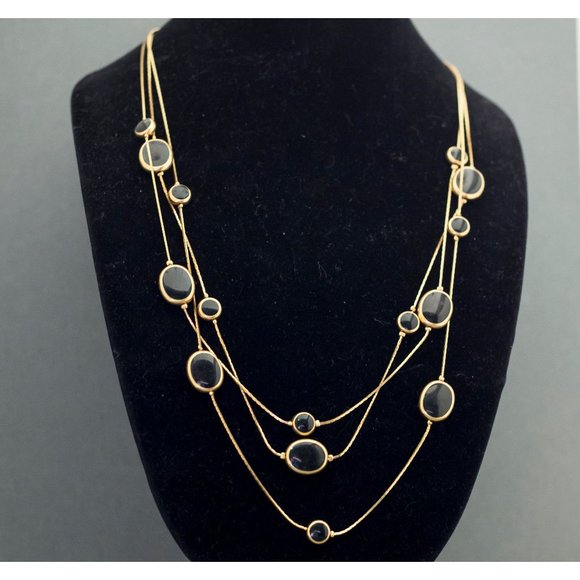 Vintage Gothic Gold Tone Multi Strand Necklace 27 Inches by Avon G9 - Picture 2 of 4